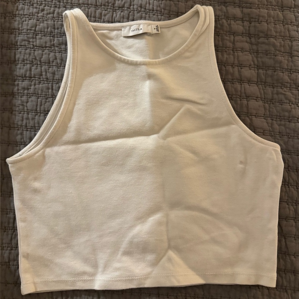 Aritzia White Halter Crop Top